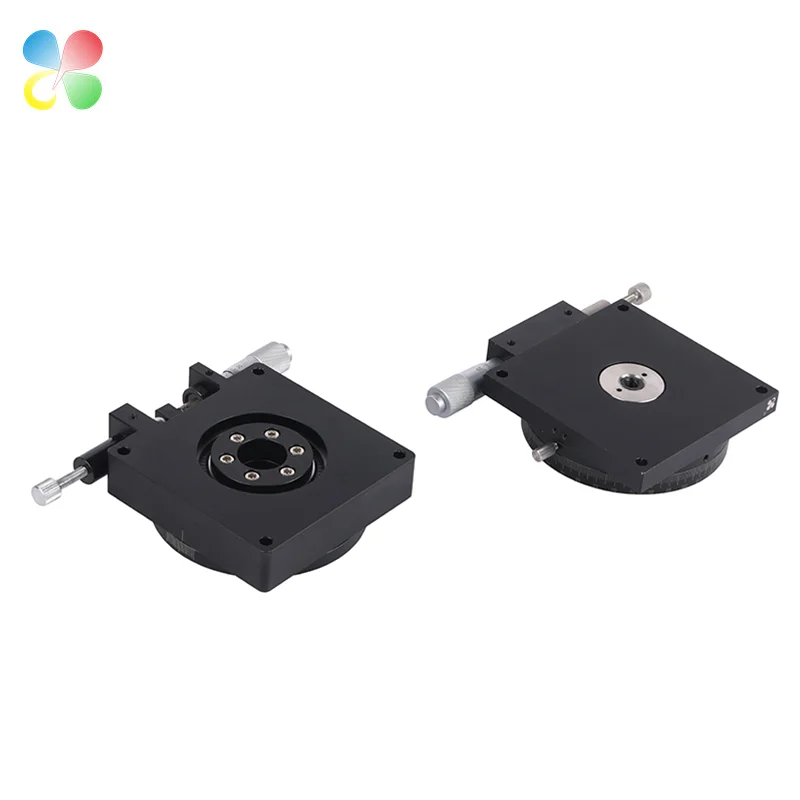 C&K Precise Positioning 60mm Rotary Stage Black Anodizing Micrometer Table Manual Rotation Stage for Optical Vision Inspection