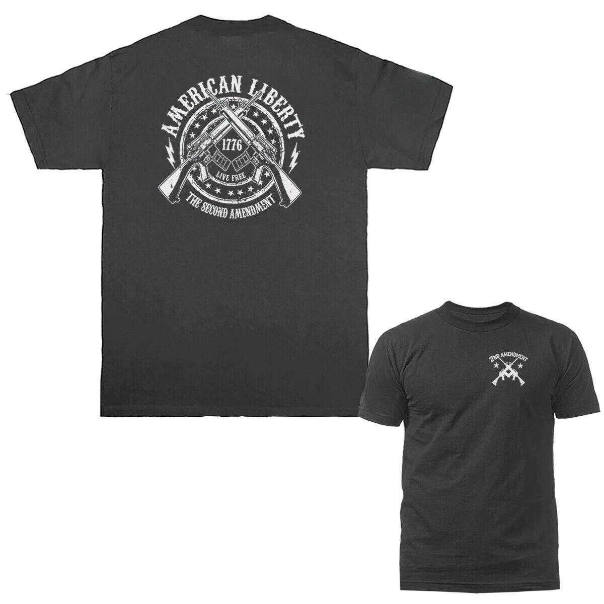 American Liberty 2nd Amendment Constitution Gun Patriot T-Shirt 100% Cotton O-Neck Short Sleeve Summer Casual Mens T-shirt