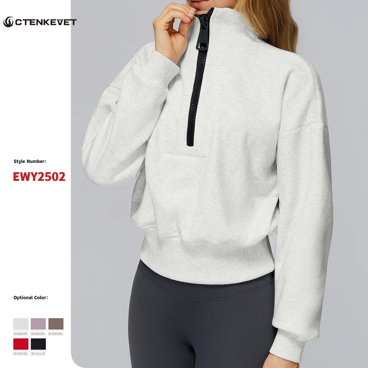 

Women Stand Collar Oversized Sweatshirt Female Windproof Warm Outdoor Fashionable Clothing Fall/Winter Casual Outdoor Sports Top