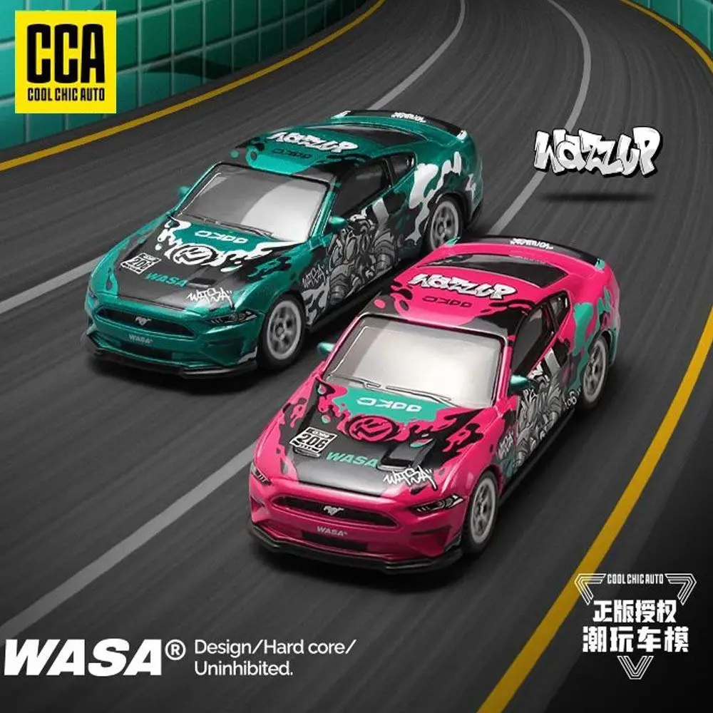 

CCA 1:64 Ford Mustang GT WASA latte Alloy Car Model Collection Toy Base Acrylic Box Genuine