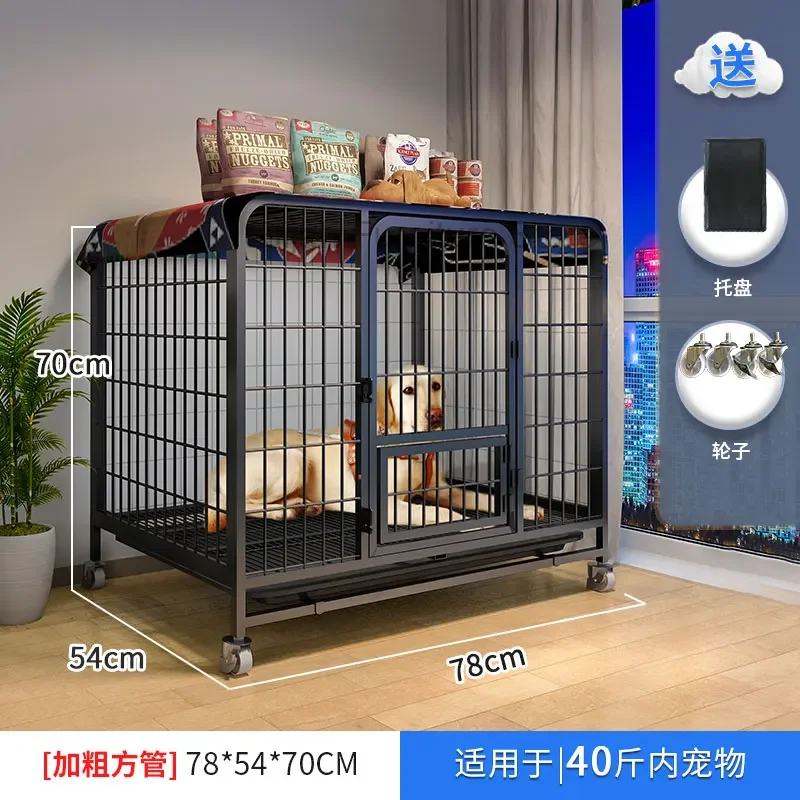 

Dog Cage Middle and Large Dogs Indoor with WC House dog houses for large dogs Pet supplies Cat crate Metal cage Bed Pet Playpen