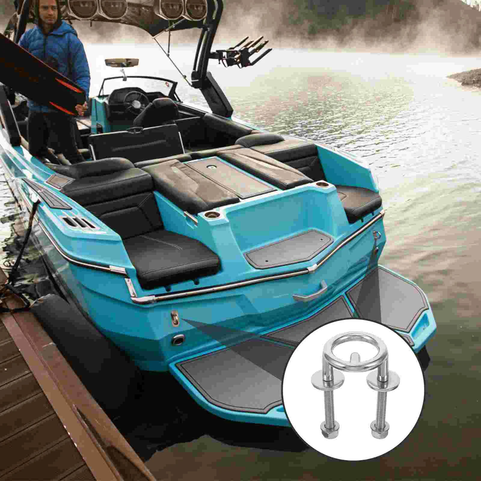 Matériel de bateau pour Skis, accessoire en acier inoxydable, outil de Traction, crochet argenté, ponton, barre de remorquage, eau