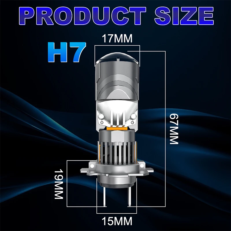 BULLVISION H7 H11 H4 LED Car Lights Canbus H8 H9 HB3 9005 9006 HB4 1:1 Mini Motorcycle Lamp Copper Tube Car Bulbs CSP Leds 12V view 6