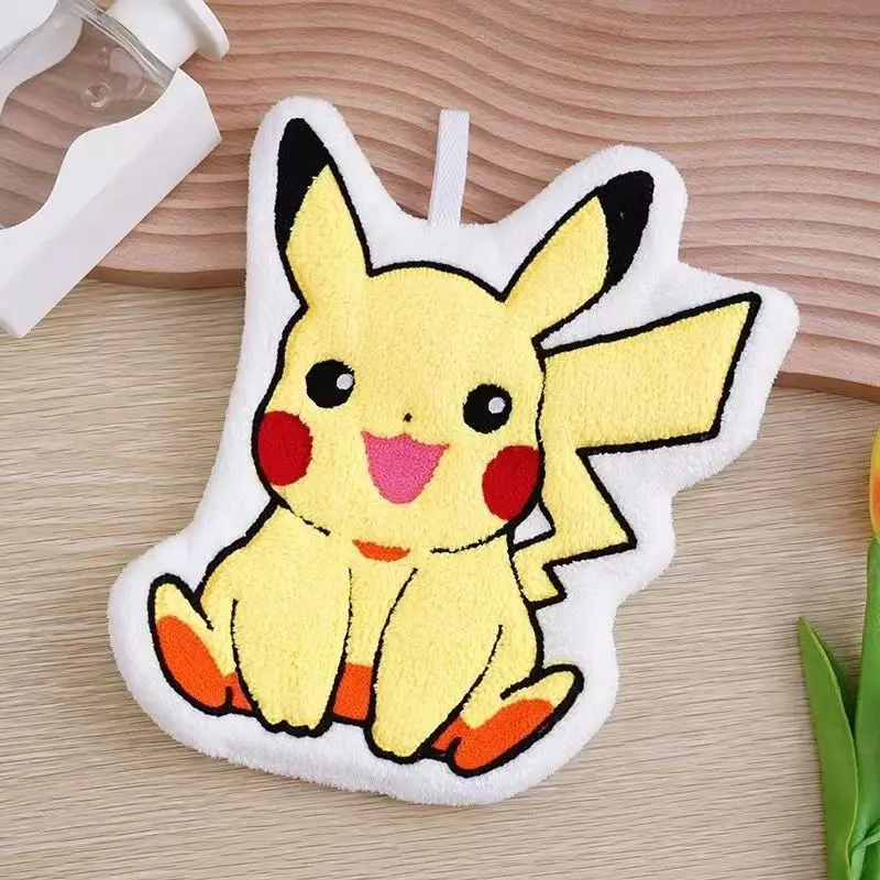 

Cartoon Anime Pokémon Pikachu Hand Towel Hanging Coral Velvet Double-layer Thickened Children's Cute Towel Hand Towel