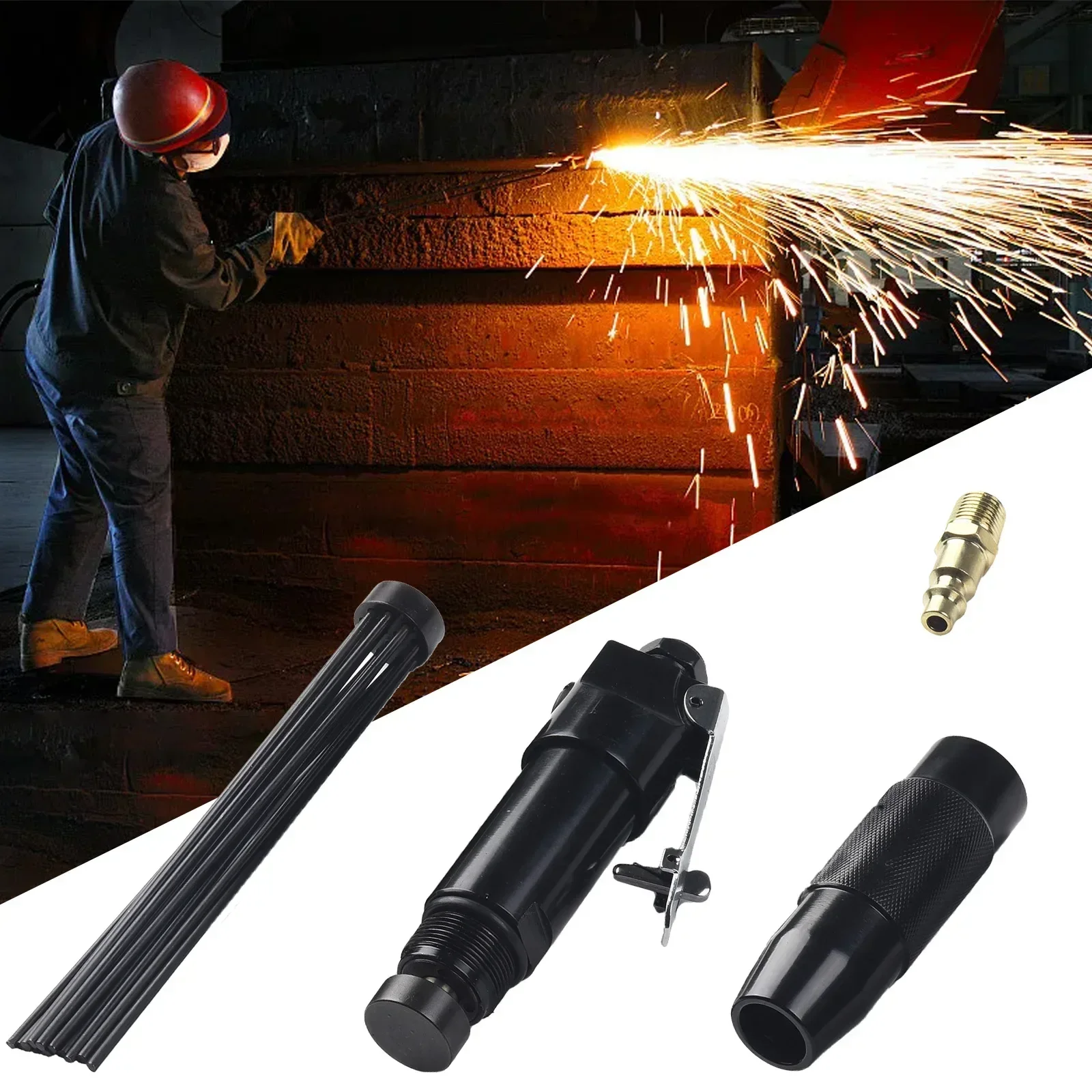 Imagem -02 - Escória Remover Ferramenta de Limpeza Doméstica Rebarbação Agulha Scaler Aço Carbono ar Pneumático Soldadores Sujeira Mini Portátil 90psi 12 Agulhas