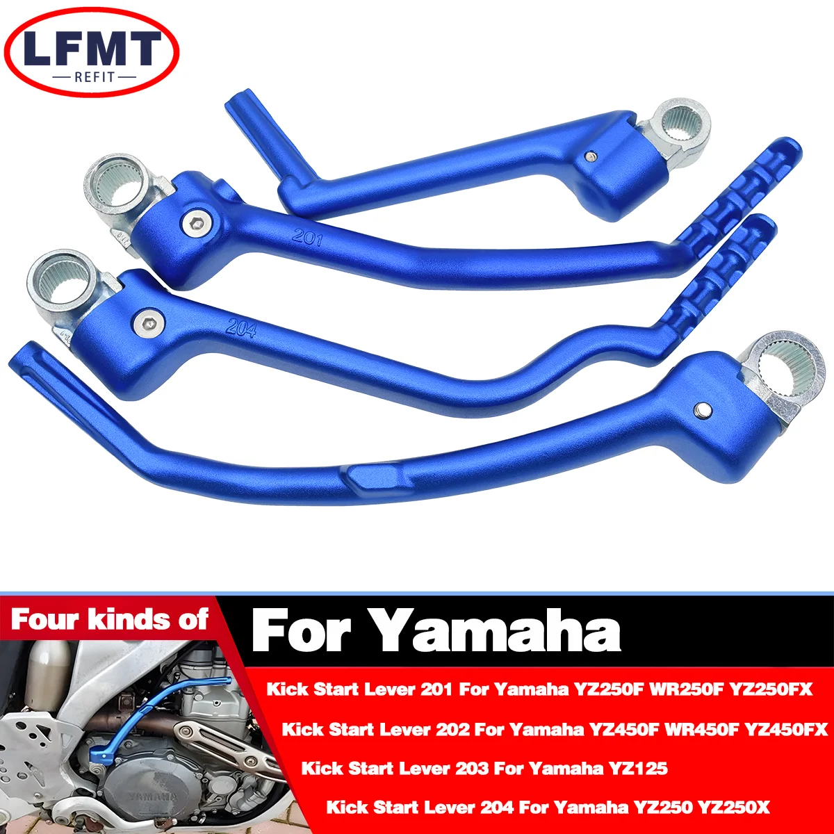 For Yamaha YZ WR 125 250 250X 250F 250FX 450FX YZF 450 1986-2023 CAKEN Motocross parts CNC Forged Kick Start Starter Lever Pedal