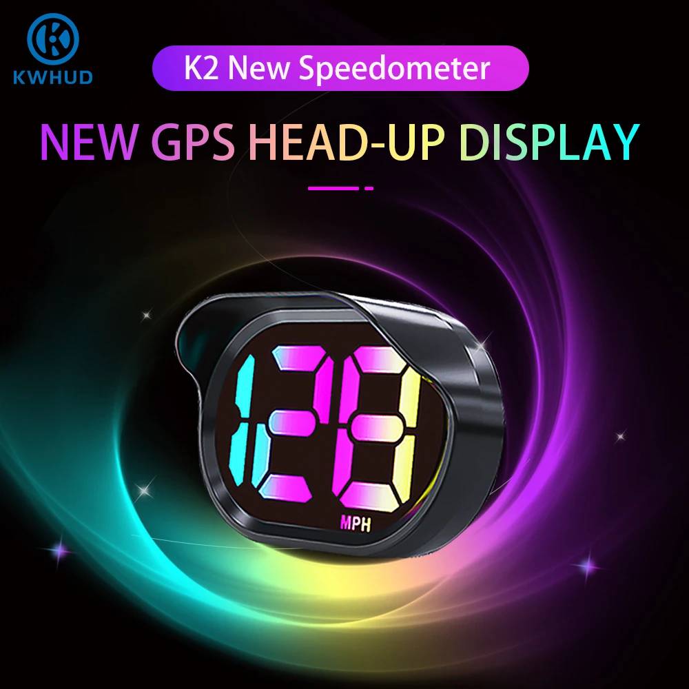 KWHUD Hud رئيس يصل عرض سيارة GPS عداد السرعة الرقمي التلقائي سطوع التوصيل لتشغيل مقاييس سرعة السيارات الأجهزة الإلكترونية للسيارة