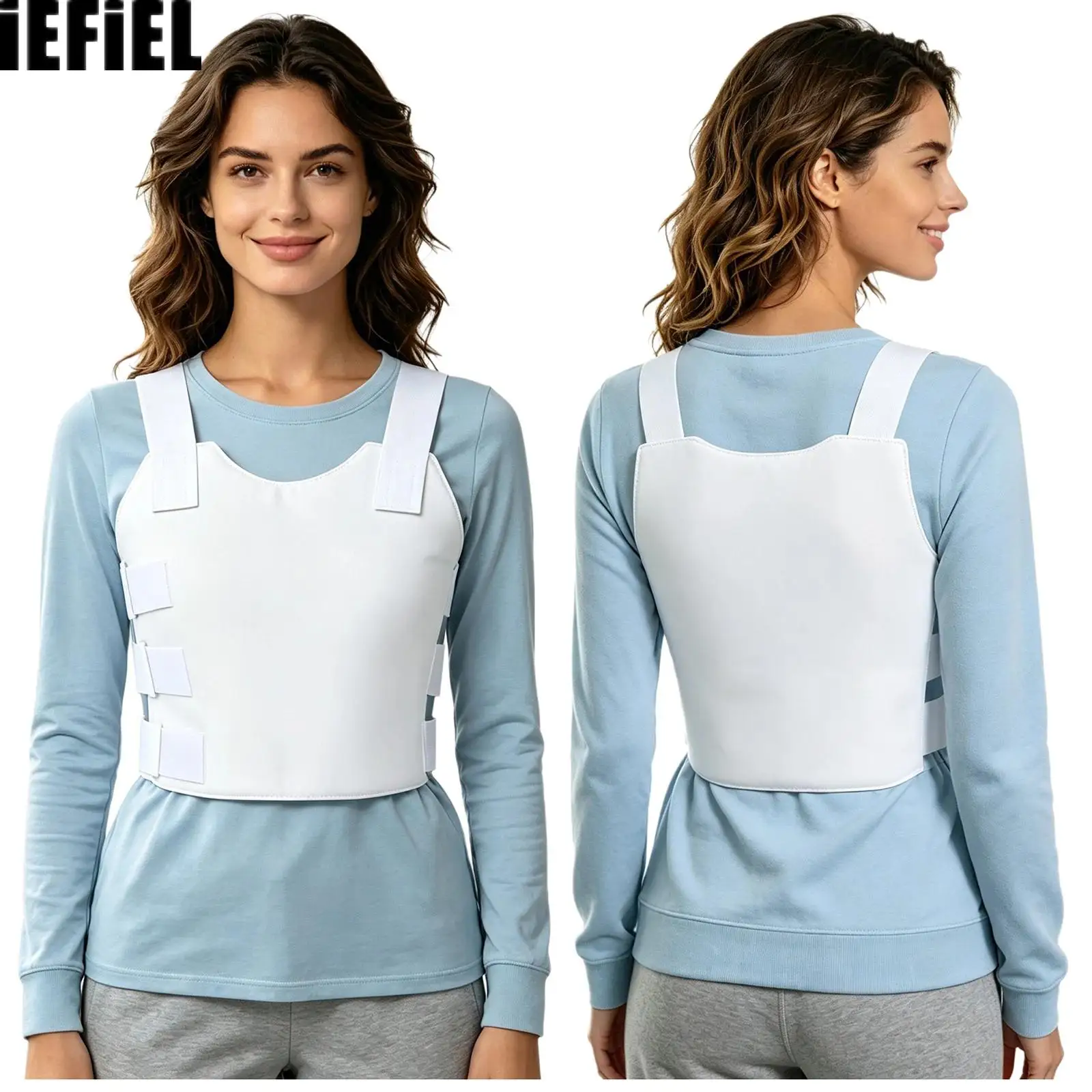 Unisex Adults Post Surgery Chest Support Vest with Adjustable Loop-hook Fastener Padded Chest Compression Wrap