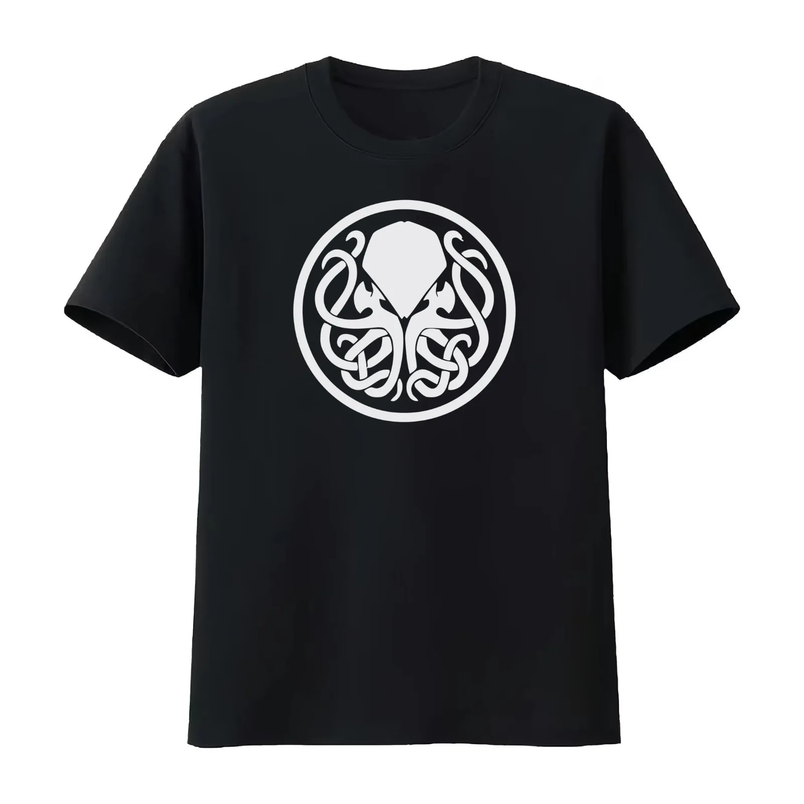 Cthulhu crest T-Shirt Summer Casual Cotton Tee Oversized Streetwear Tops Vintage Graphic Print Loose Fit Short Sleeve