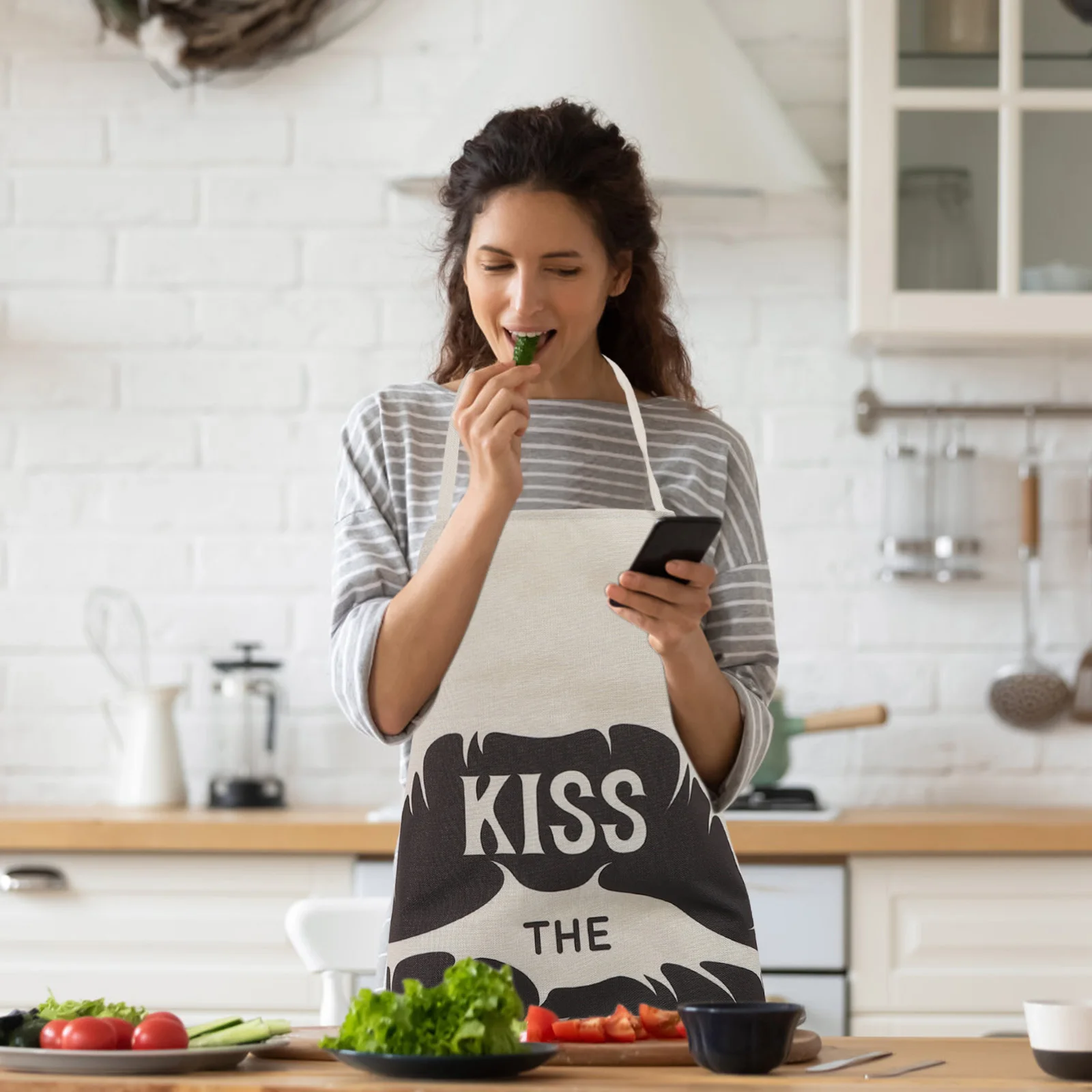 

Cotton Linen for Adults Cooking Aprons With Pocket Dustproof Easy Clean St Size Back Tie Home Kitchen Use Cloth