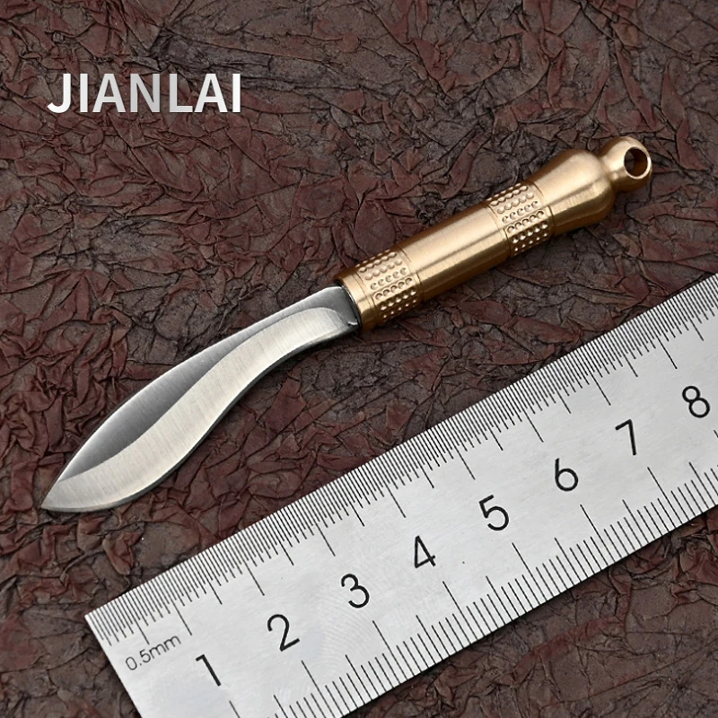 

EDC Mini Brass Pocket Knife Portable Survival Knife EDC Tools Keychain Outdoor Survival Emergency Mini Pocket Cutting Tool