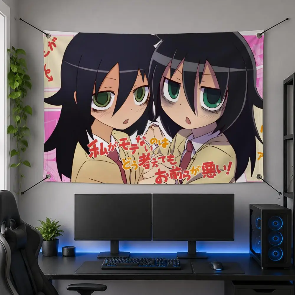 Character Anime Dark T-Tomoko Kuroki Flags Flag Banner for Bedroom Dorm Party Home Living Room Game Room Gift