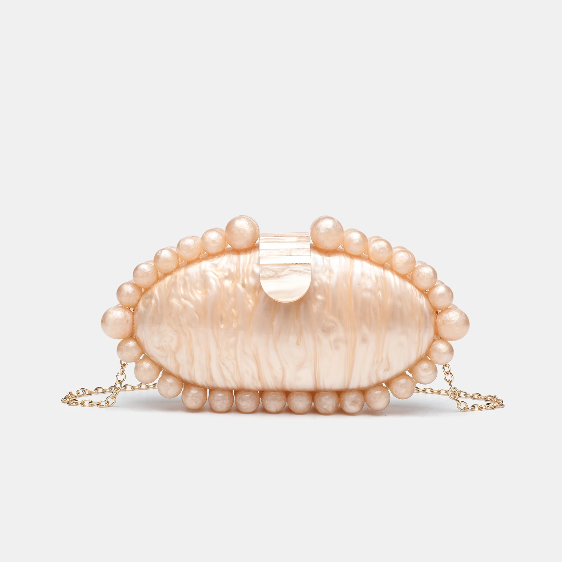 

2025 Золотая цепочка из бисера, банкетный кошелек, роскошная акриловая сумка для торта, женская сумка для свадебной вечеринки, маленькие кошельки, дизайнерские сумки Ins