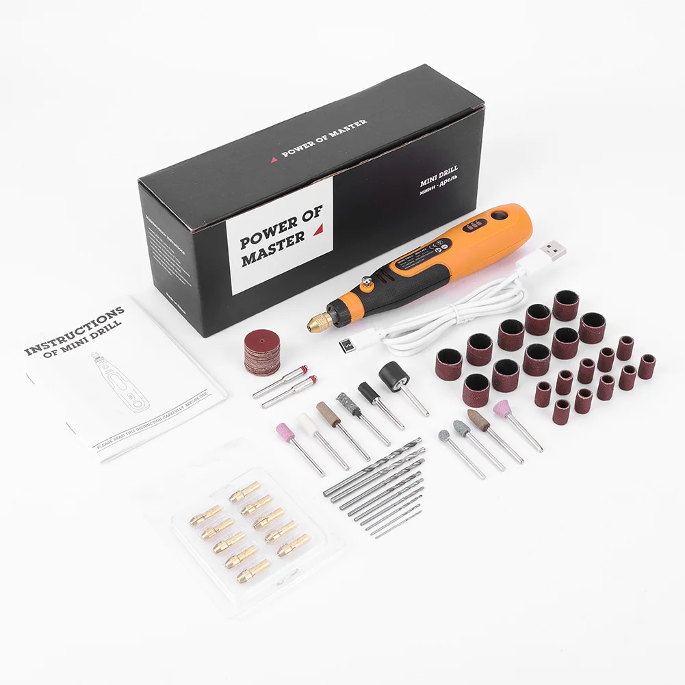 

90 In 1 3.6V Electric Mini Wireless Drill 3-Speed Power Carving Tools Rotary Multi-Tool Kit for Polishing Cleaning and Engraving