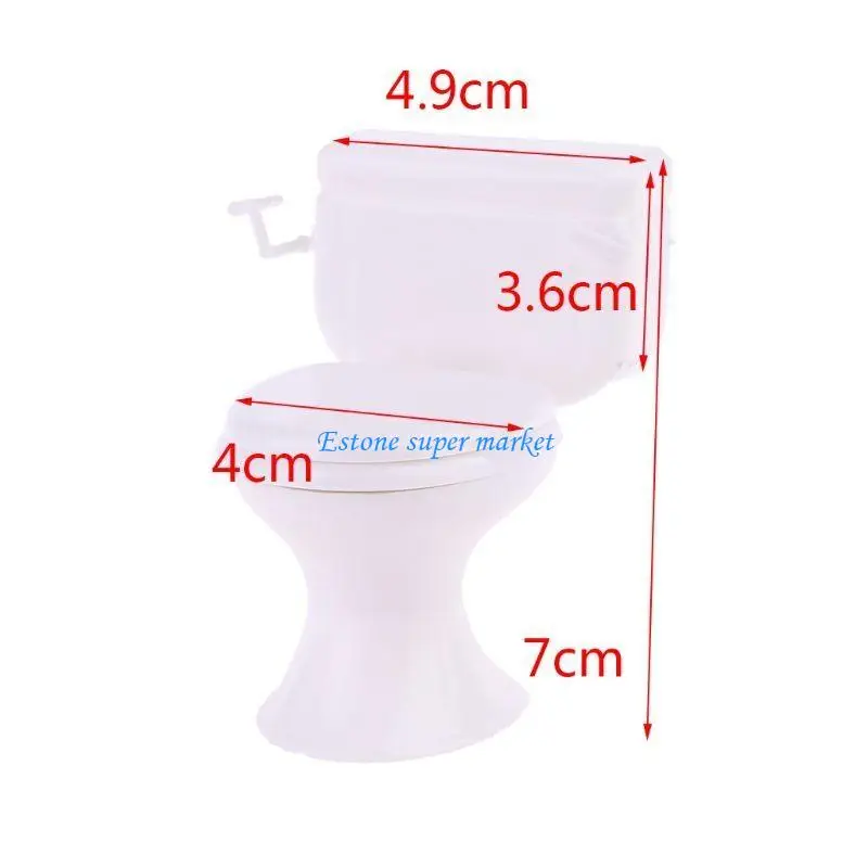 090b Dollhouse Meuble Meubles Vintage Modèle salle bain White Toilet Bébé Feutre