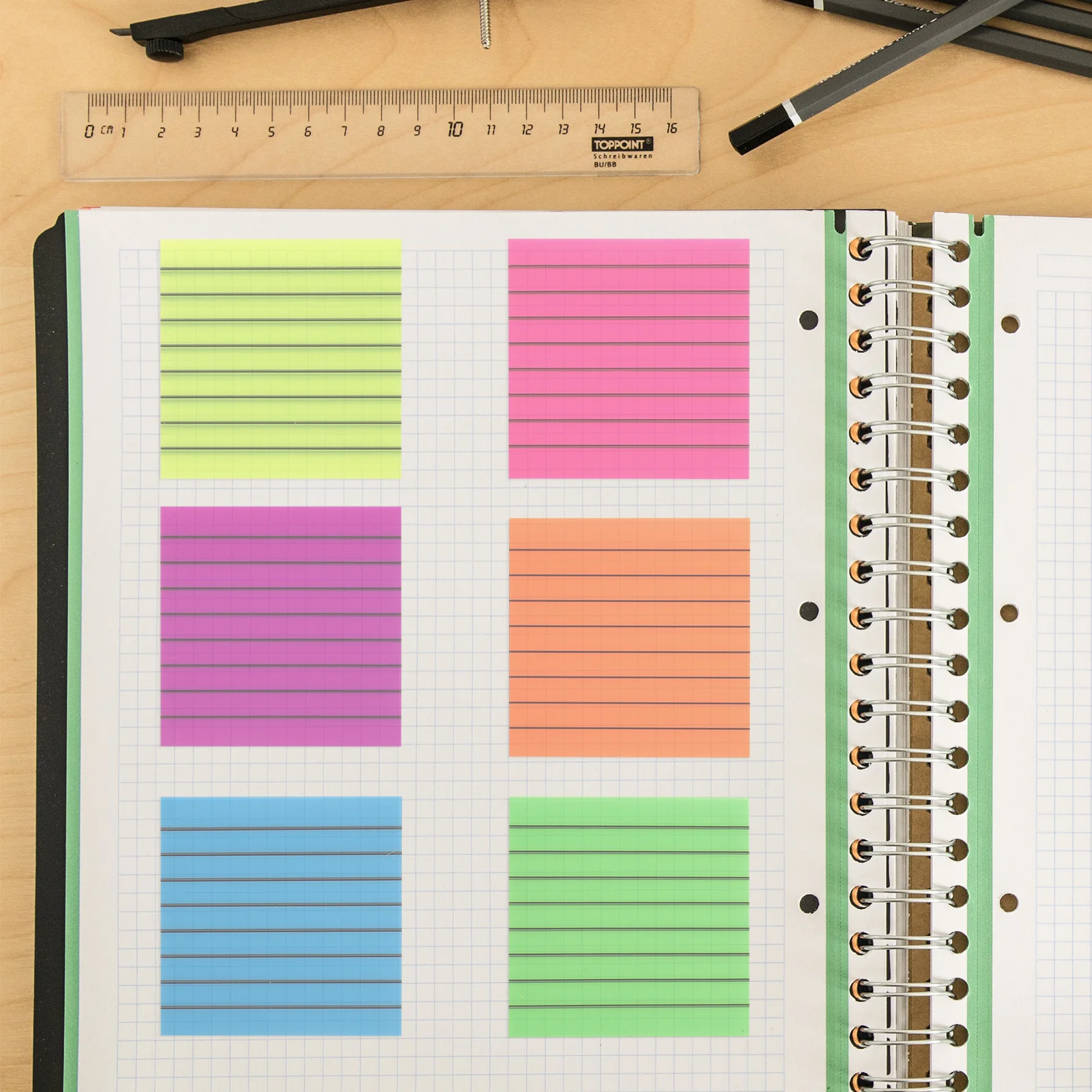 6Sets Vibrant Reading Strips Fluorescence Page Markers Portable Highlight Tabs Learning Accessories Sentence Markers