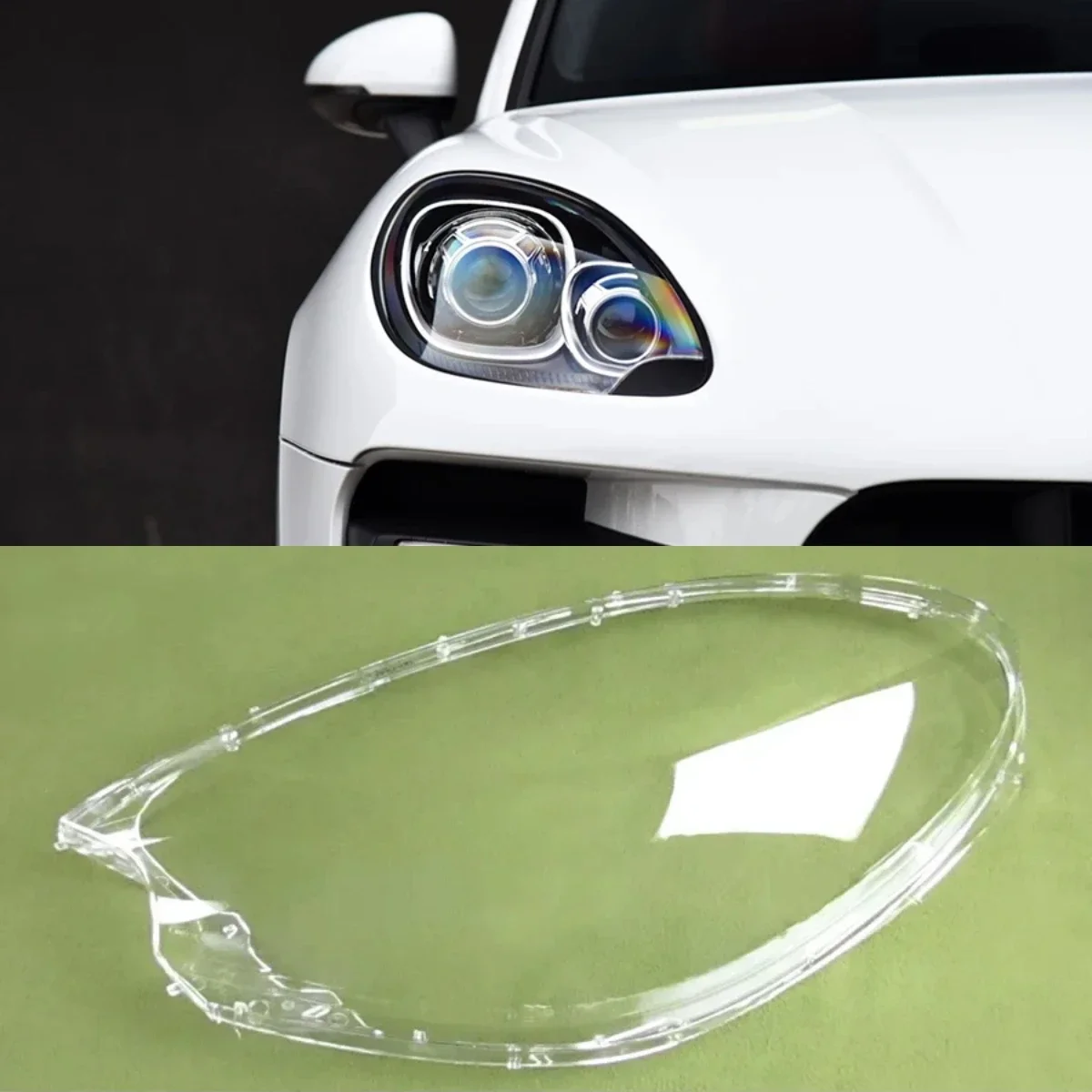 For Porsche Macan Transparent Cover Lamp Shade Headlight Shell Lens Replace Original Lampshade Plexiglass 2014 2015 2016 2017