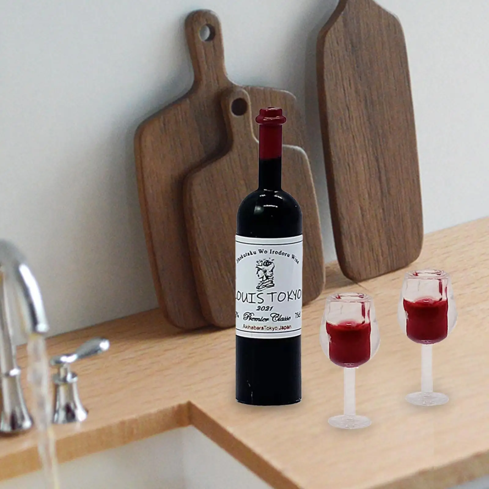 1/12 Scale Dollhouse Wine Bottle Cups, Drinks Cups, Dollhouse Accessories for Dollhouse Bars Kitchen Home Decor