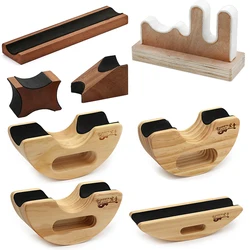 Guitar Bass Neck Rest Caul Semicircular Wooden Bracket Neck Support Guitar Fretwork Cork Lined 245x80x95mm