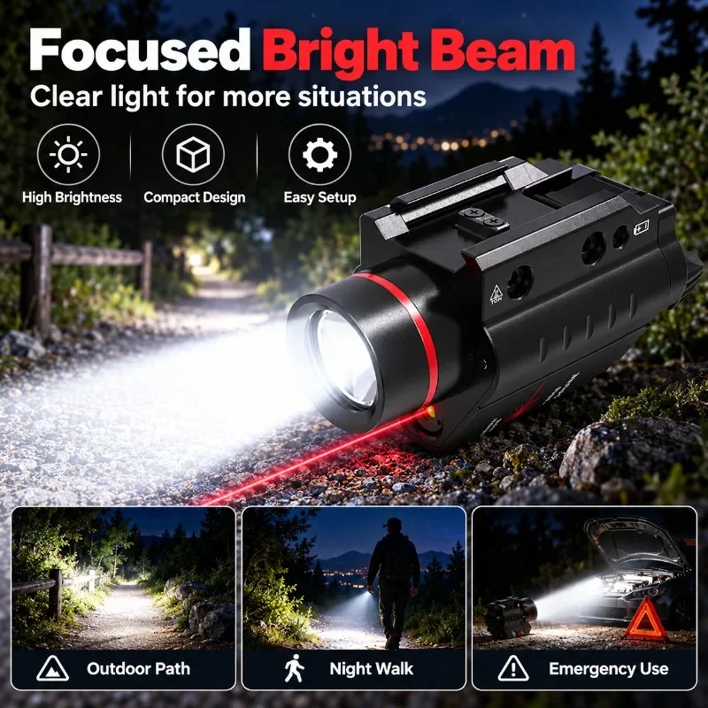 Aluminum Alloy LED Flashlight Shock Resistant 20mm Mounting Position Portable Outdoor Lighting Torch