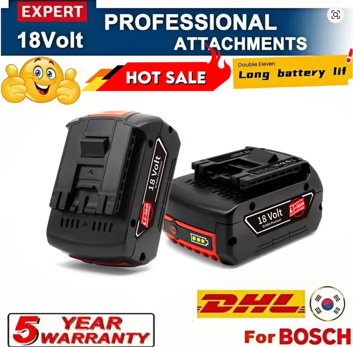 DHL 100% for Bosch original-Bosch 18V battery, 18V and 6000mAh backup batteries, Draadloze professional system, BAT609 BAT618