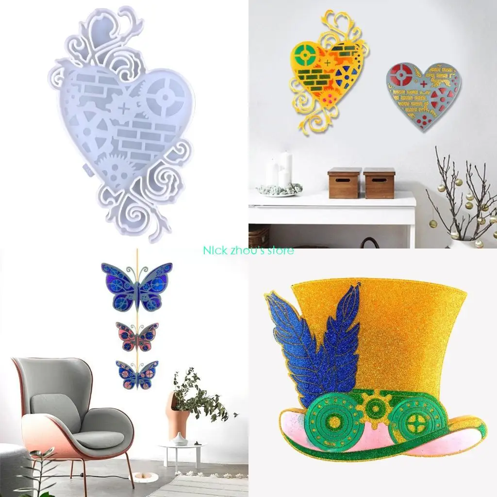 

E15E for Butterfly Hat Gear Wall Hanging Silicone Love Mold DIY Desktop Ornaments Mol