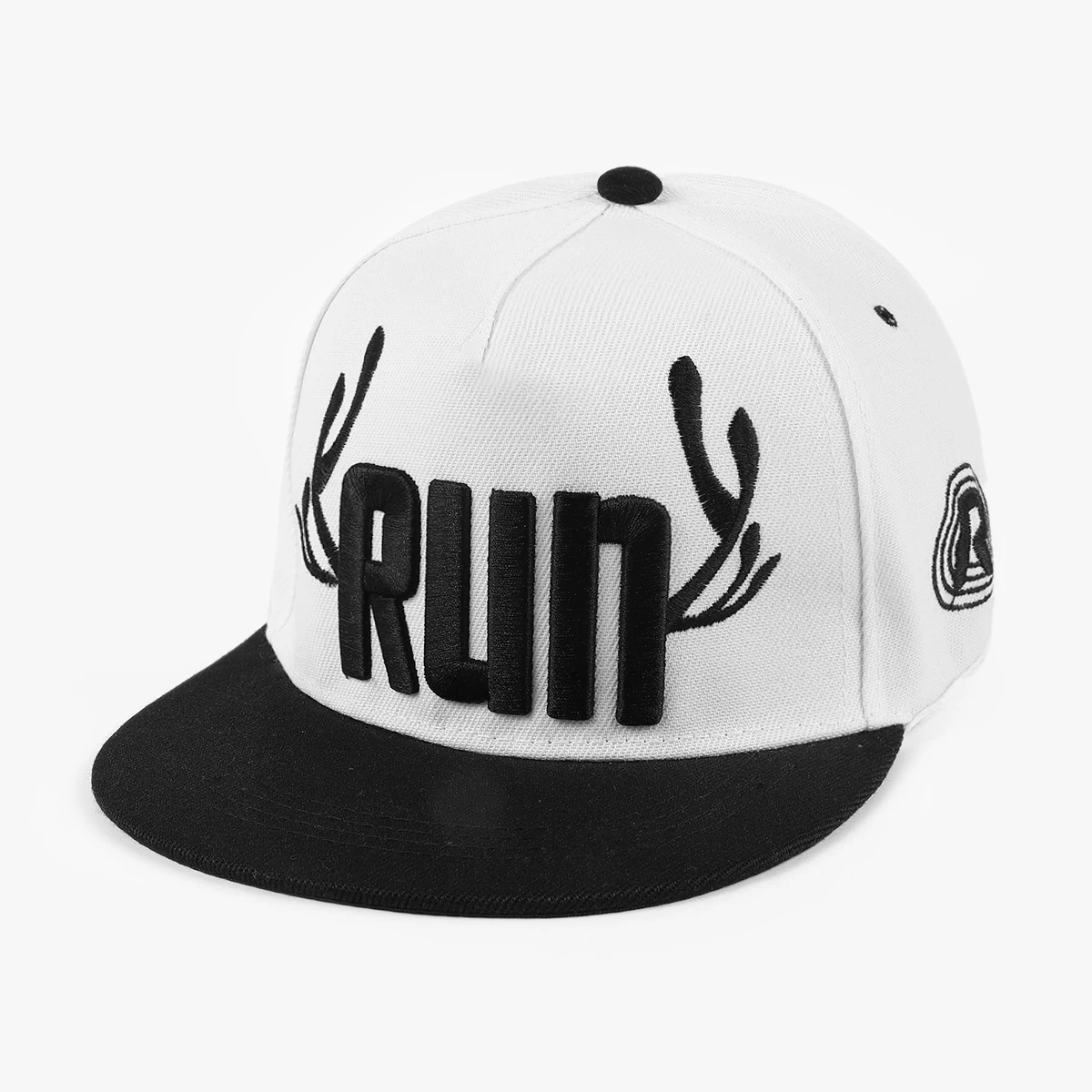 Embroidered lettered antler fedora baseball cap - Hip-hop trend style - Suitable for street performances and daily use - Pairing