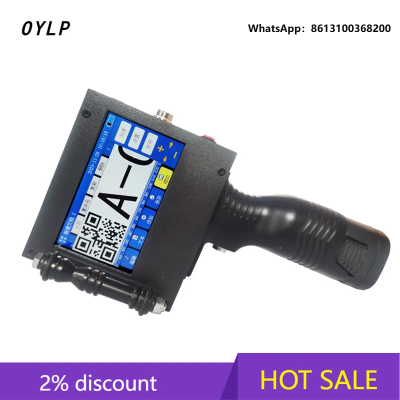 OYLP Handheld Inkjet Printer 50MM Print Height Carton-Portable Graphic, QR Code, Serial Number Printing Printing on Cardboard, W