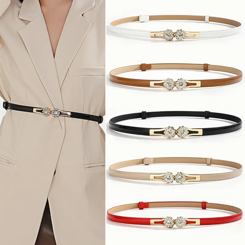 Ladies' Waist Belt, Buckle, Flower Diamond, Fine Suit Belt, Skirt, Sweater, Coat, Waist Cinching, Light Luxury Waist Chain