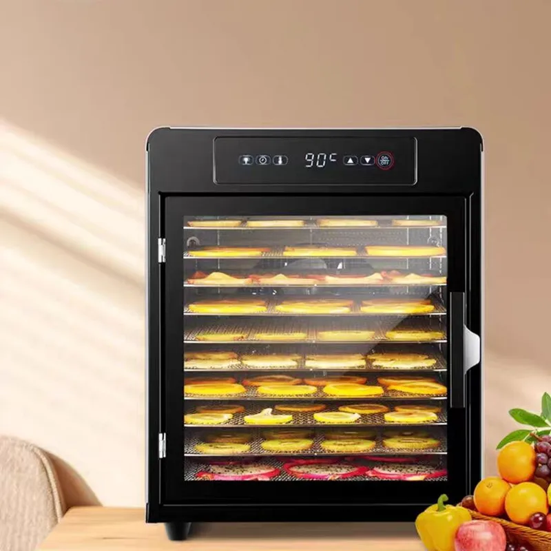 220V 10 Trays Food Dehydrator Stainless Steel Machine 800W Household Vegetables Fruit Dryer with Digital Timer forElectric Food