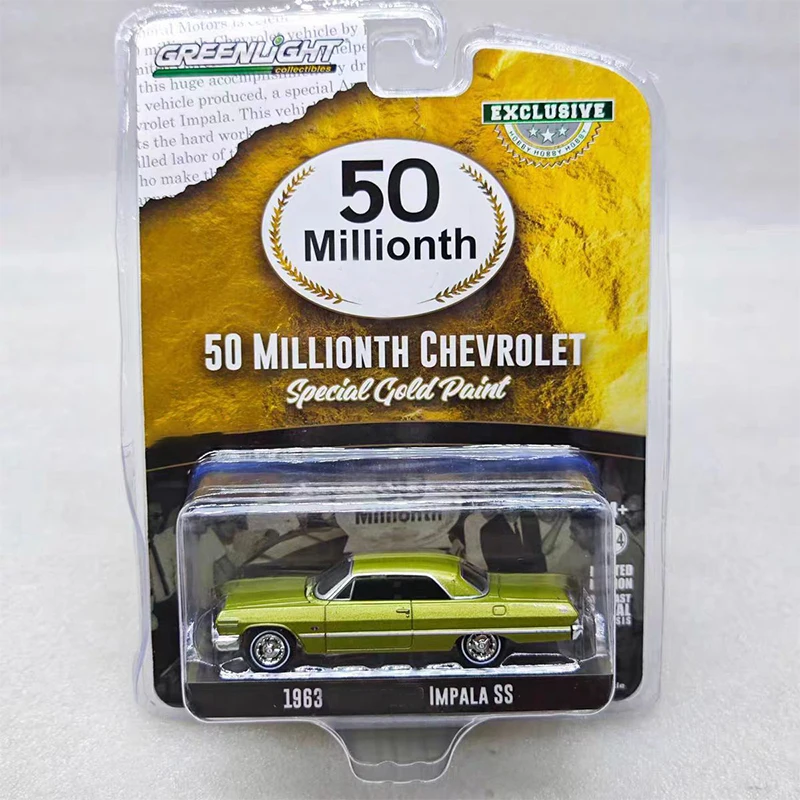 

Greenlight 1:64 1963 Impala SS - 50 Millionth Vehicle - Special Gold Series Diecast Model Alloy Car Child Christmas Gift