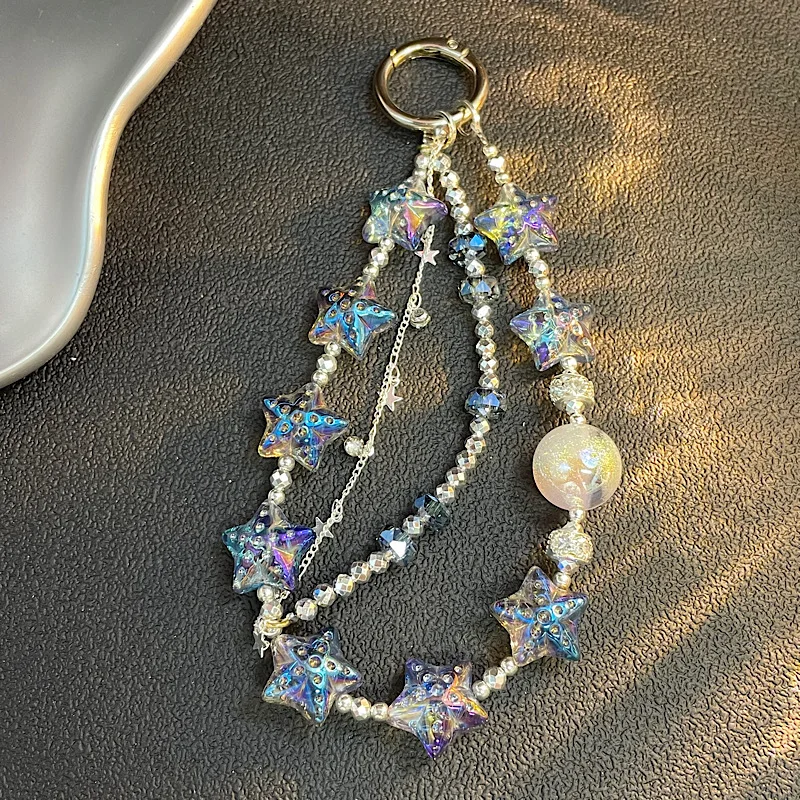 

Желейная звезда, прозрачная цепочка из бисера, брелок для телефона, чехол для телефона, подвесная веревка, подвеска, камера CCD для iPhone 17 16, ремешок для ключей