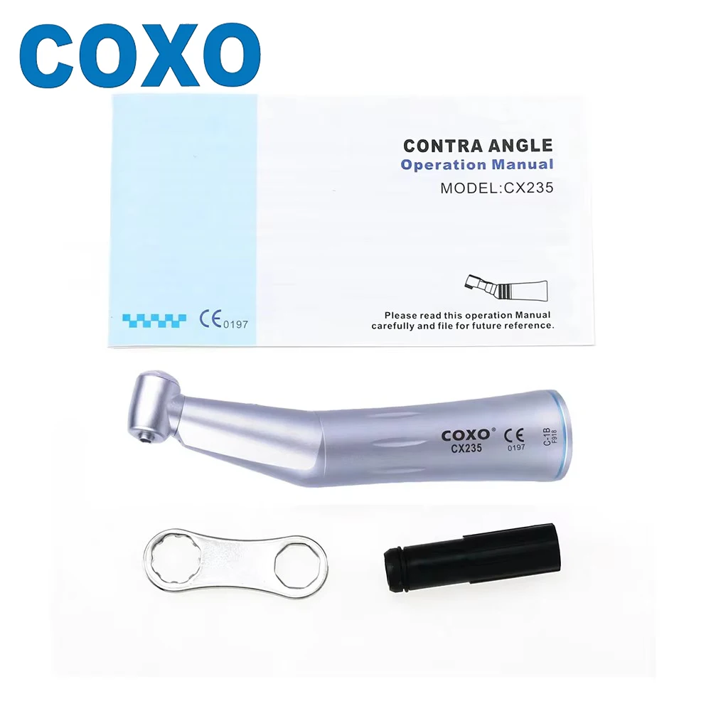 치과 저속 핸드피스 COXO CX235-C 1B 1:1 내부 채널 콘트라 앵글 슬로우 헤드 벤딩 머신, 전기 모터 치과 도구