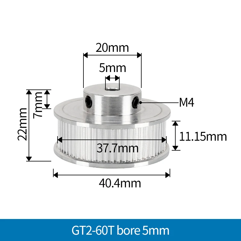 GT2 Timing Pulley Bore 5 6.35 8mm 2GT Pulley Belt Width 6mm 10mm Synchronous Wheel Gear 30 36 40 48 Teeth Reprap 3D Printer Part