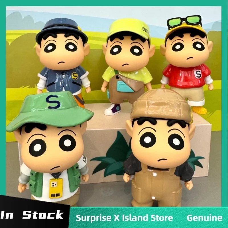 

Натуральный карандаш Шин-Чан для кемпинга, последовательная загадочная коробка, глухая коробка из ПВХ, модные игрушки, куклы, подарки для детей, коллекционные настольные украшения, подарки