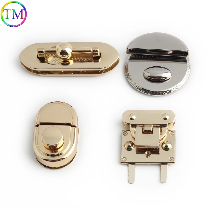 5-10-30PCS Turn Lock Metal Clasp Twist Lock DIY Handbag Bag Purse Hardware Closure Bag Buckle Luggage Lock Bags Part Accessories