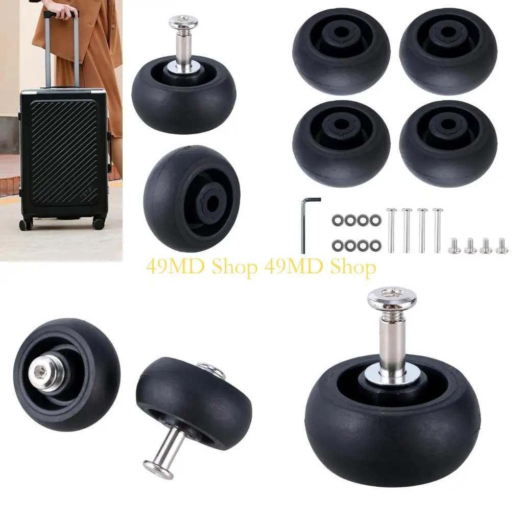 

49MD 4 шт. колеса для багажа 40x18 мм пластиковые черные колеса для чемодана сменные запасные части поворотные ролики колеса