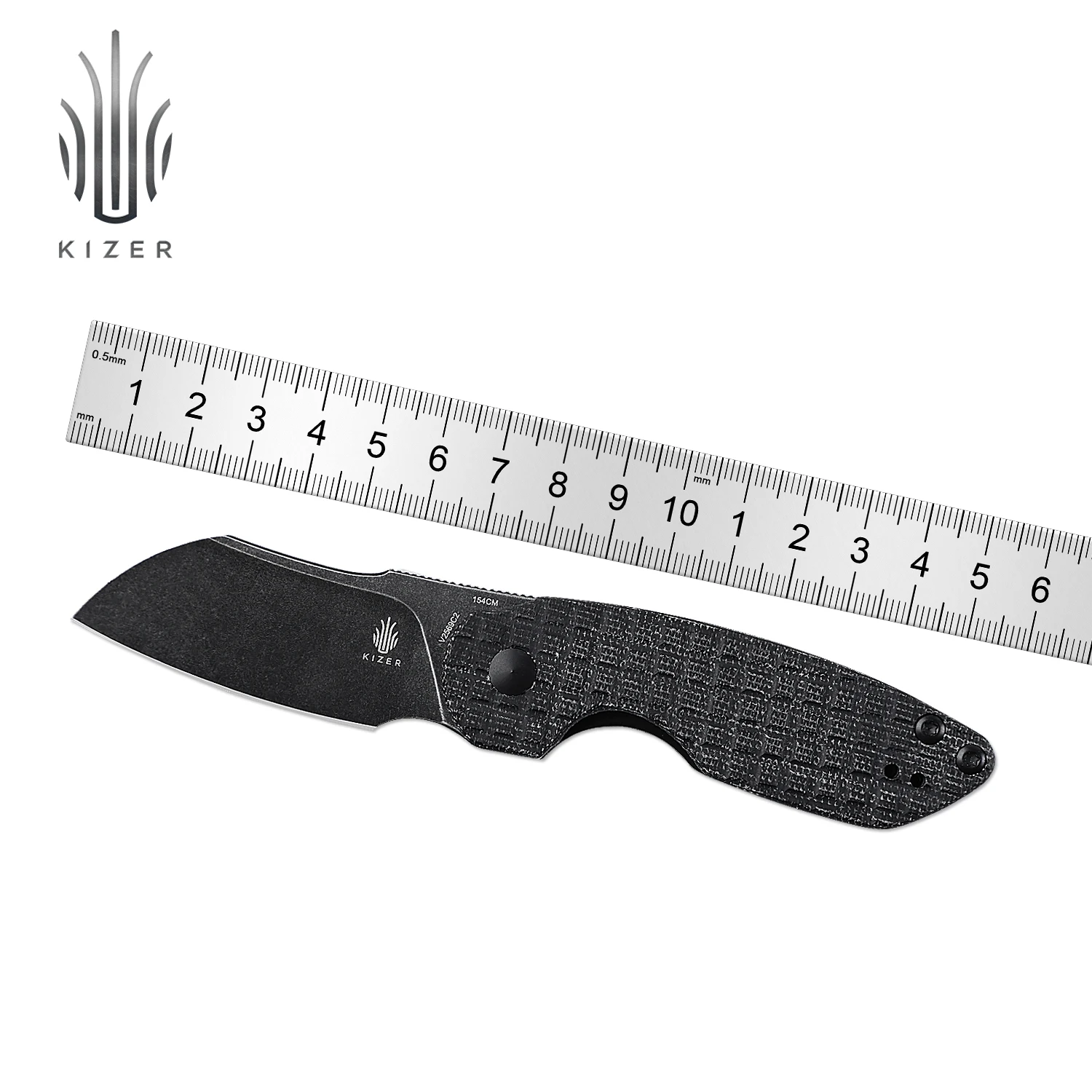 

Kizer Folding Knife OCTOBER Mini V2569C2 2022 New Ball Bearing Pocket Knife with Black Micarta Handle High Quality Survival Tool