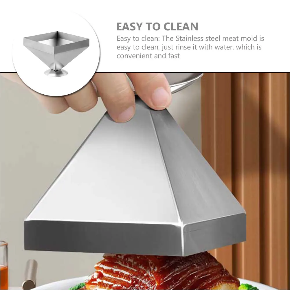 

Stainless Steel Pyramid Meat Mold Tower Shaping Tool For Dishes Kitchen Gadget Home Restaurant Cooking Practical Cold