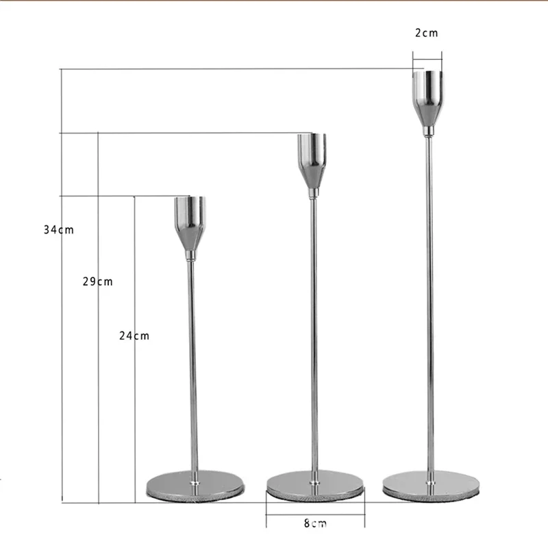 3pcs Metal Candle Holders Luxury Candlestick Fashion Wedding Candle Stand Exquisite Candlestick Candelabra Table Home Decor