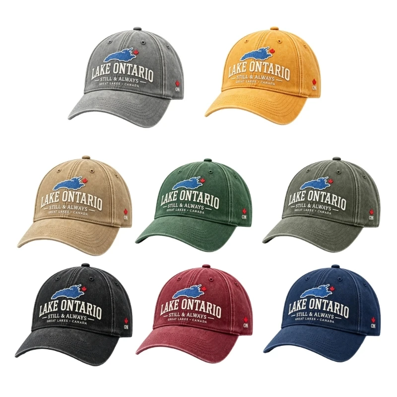 X5XA Stitched Bill Baseball Cap with Distressed Finish and Lake