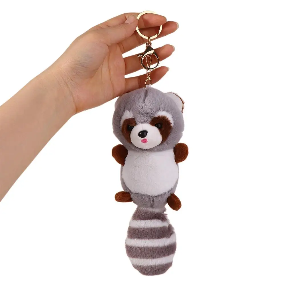 Porte-clés en peluche de raton laveur, pendentif en peluche, accessoires de sac, jouets d'animaux en peluche, beurre