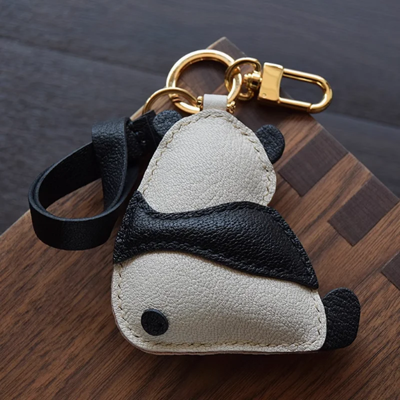 Bag Pendant New Arrival Handmade Leather Panda Pendant Keychain Bag Pendant For Man Or Woman Gift