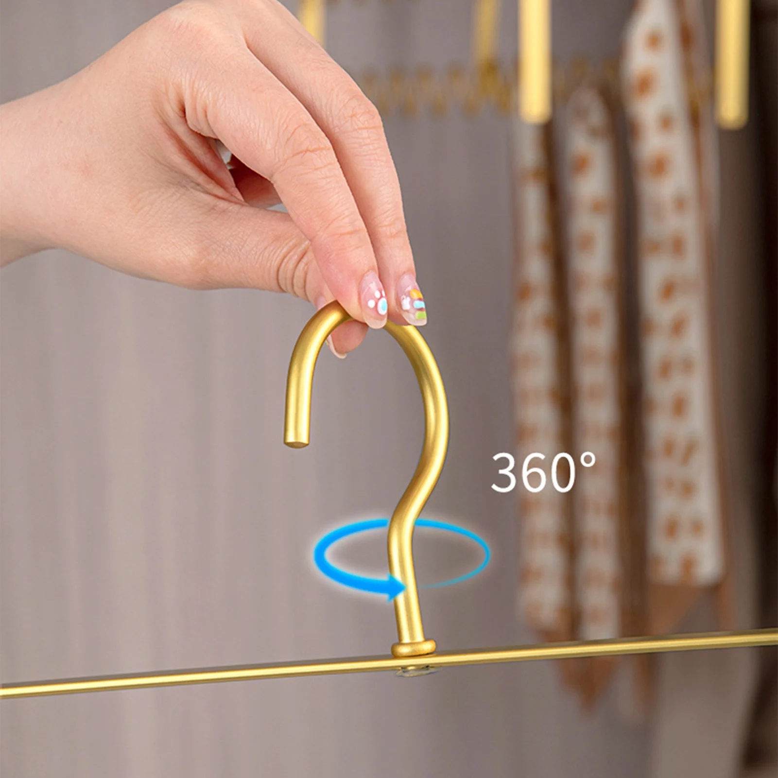 Aluminium Alloy Wave Shaped Scarves Hangers Non Slip Sling Underwear Storage Hangers Space Saving Home Wardrobe Bars Organizer image 4