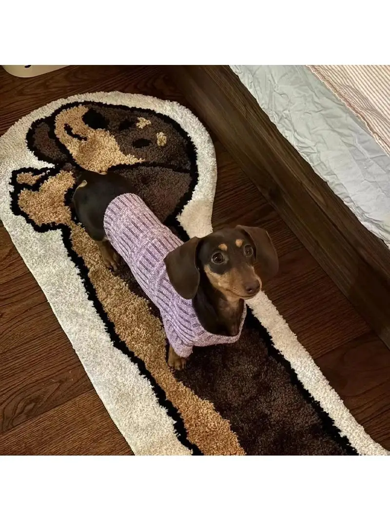 

Creative Simple Bedroom Carpet Plush Home Design Bedside Rug Cartoon Dog Shape Polyester Fiber Finished Product plus Custom