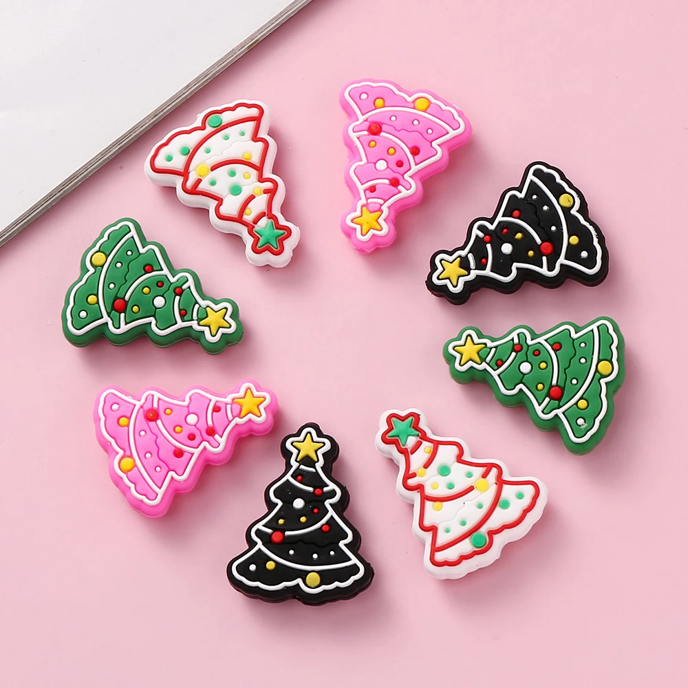 5/10Pcs Fashion Christmas Tree Silicone Beads Cartoon Focal Bead For Jewelry Making DIY Beaded Pen Necklace Bracelet Accessories