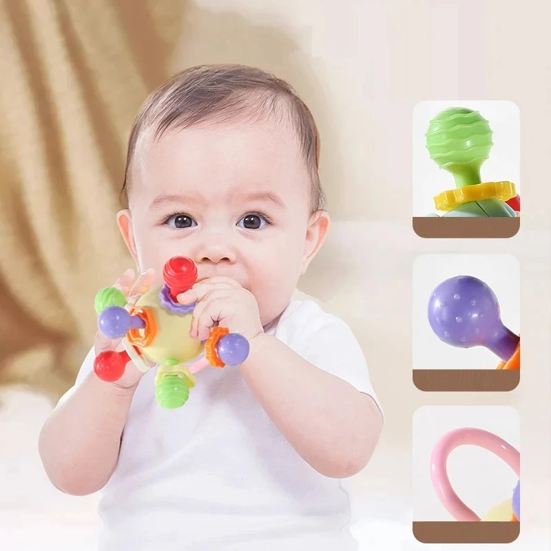 1Pcs New Baby Toy 0-1 Year Old Puzzle Early and Education Baby Grinding Gum Atomic Ball Grip Training Ringing