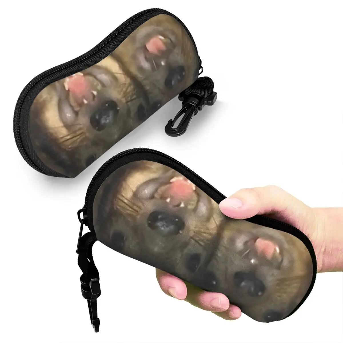 

Rock Hyrax Funny Meme Shell Glasses Case Portable Sunglasses Box Women Men Soft Eyeglasses Bag Pouch