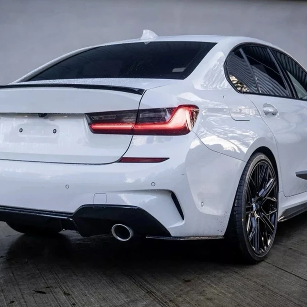 1 Paar Heckstoßstangen-Splitter für BMW 3er Serie G20 G21 M Sport 2019-2022, schwarze ABS-Diffusorlippe – Detail 6