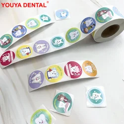 500pcs/Roll Cartoon Dental Stickers Decoration Tooth Shaped Sticker Dentistry Decals For Wall Fridge Dental Accessories Gifts